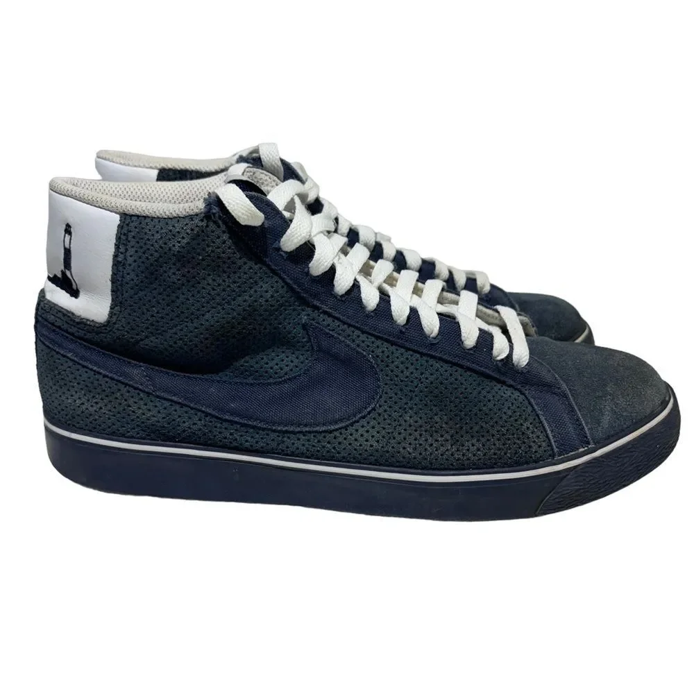 Vintage Nike Blazers SB Poets Lighthouse Blue Suede Sz 11